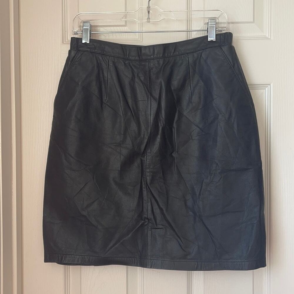 Vintage Jacqueline Ferrar 100% leather skirt-EUC!!